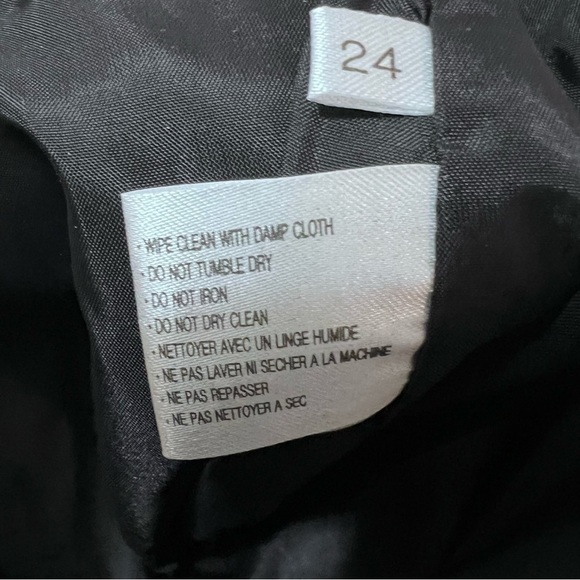 Y2K Un Deux Trois Black High Rise Faux Leather Straight Leg Pants Grommet Detail - Picture 10 of 11